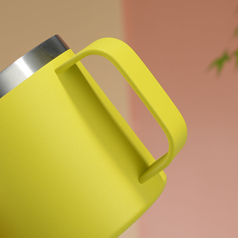powder coated 14oz 24oz insulated stainless steel coffee camper mug with handle_miki