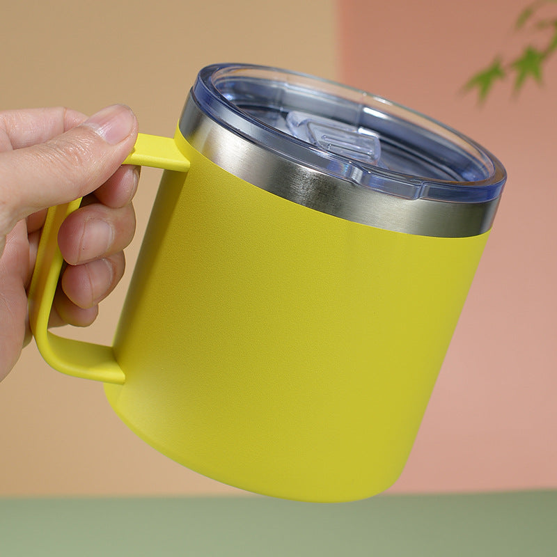 powder coated 14oz 24oz insulated stainless steel coffee camper mug with handle_miki