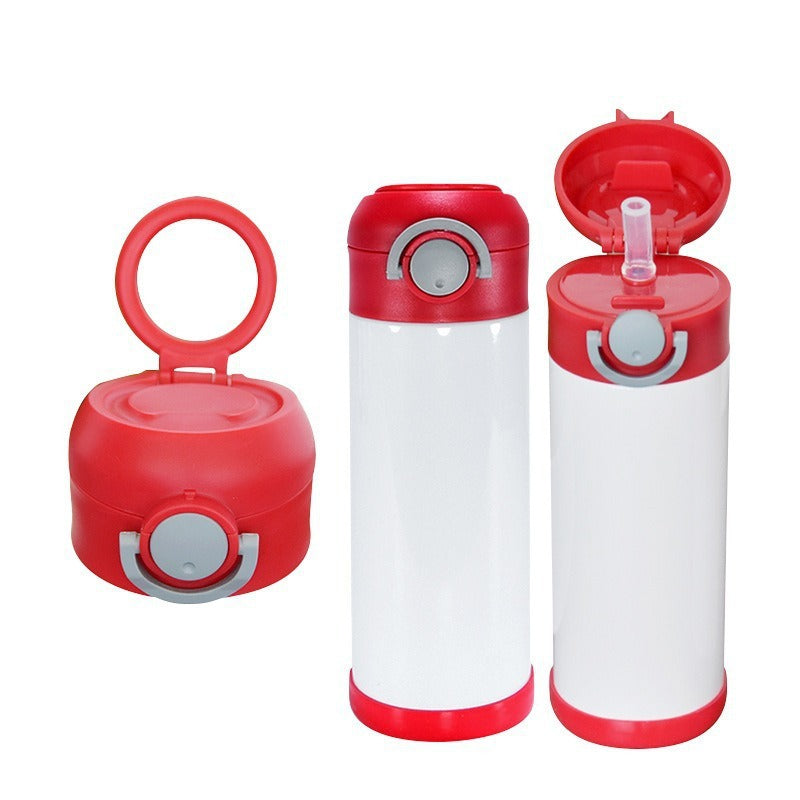 Sublimation 12oz flip straw kids water bottles_miki
