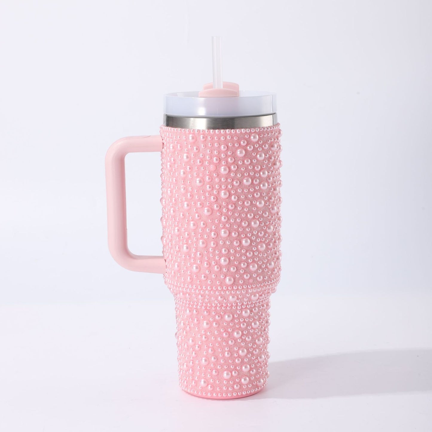 Rhinestone Pearl 40oz Quencher Tumbler With Handle,Lid And Straw_miki
