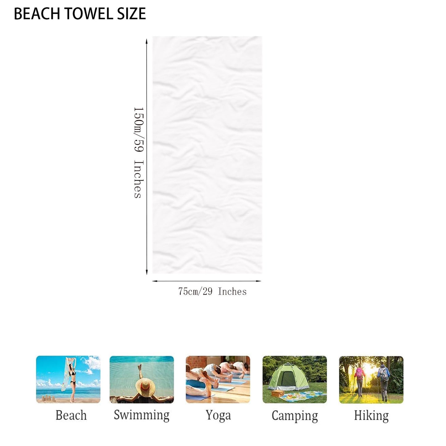 white Sublimation Blank Microfiber Polyester Beach Towel for Man Woman Home Bathroom 30 x 60 Inch_miki