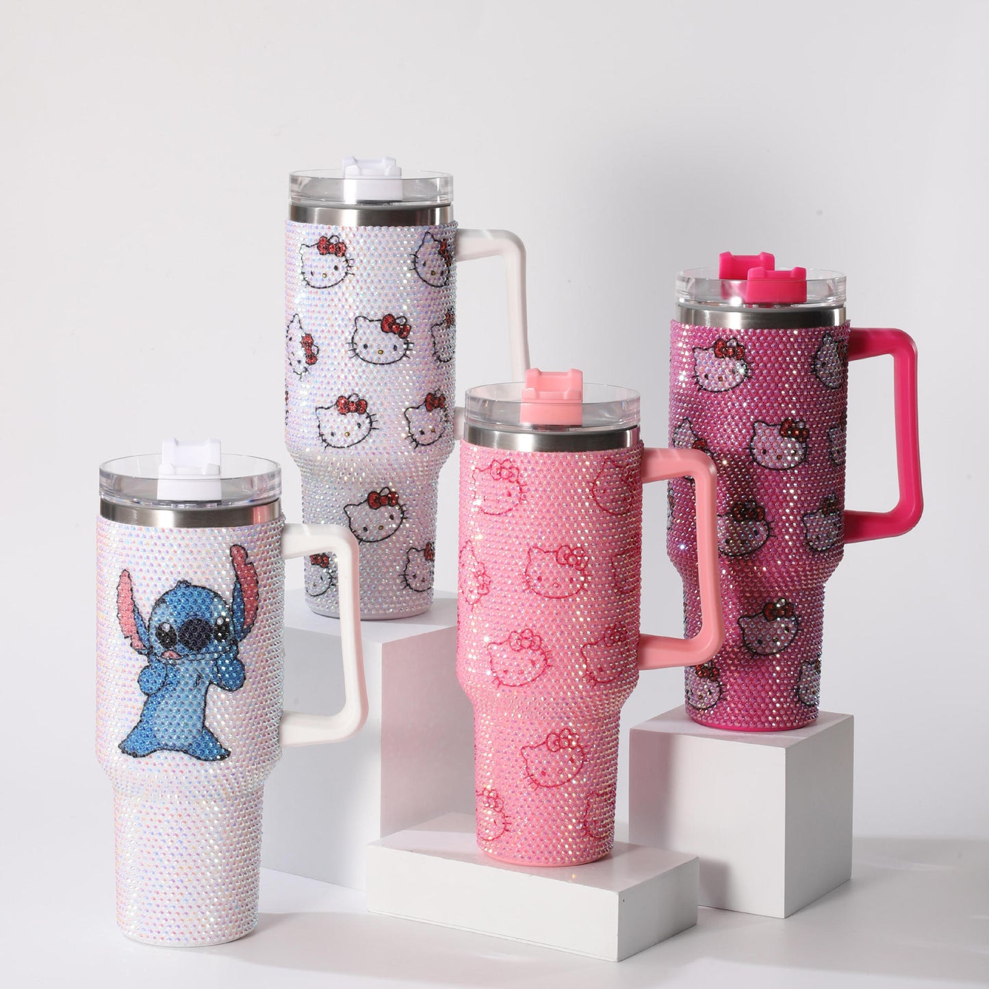 Hello Kitty Stitch 40oz rhinestone bling tumbles_miki