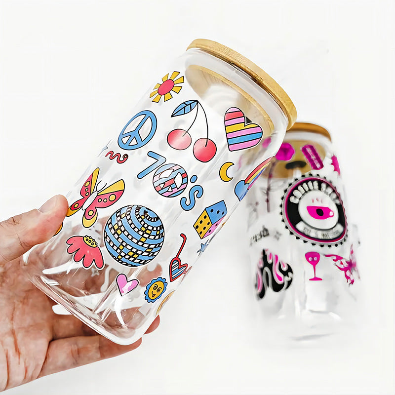UV DTF wraps for 16oz libby glass/plastic/stainless steel cans 9.3*4.2 inch_miki