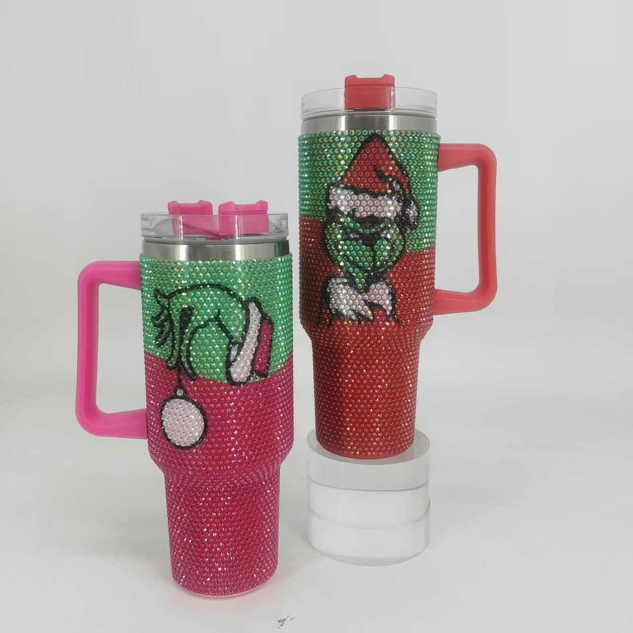 Grinch 40oz rhinestone bling tumbles_miki
