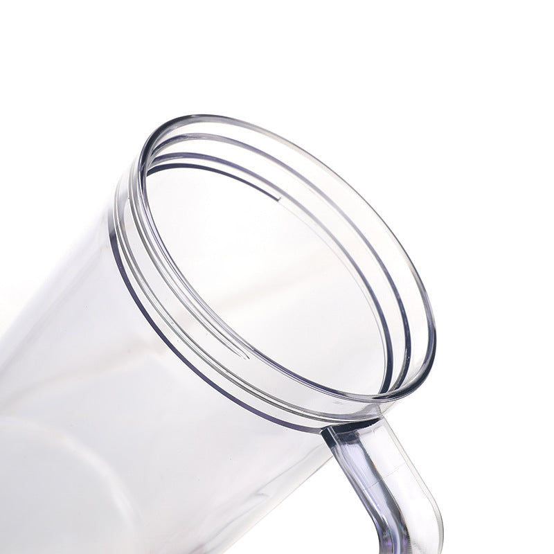 40oz Clear Plastic Tumbler with Handle, Colored Lid and Plastic Straw for UV DTF Wraps_ miki