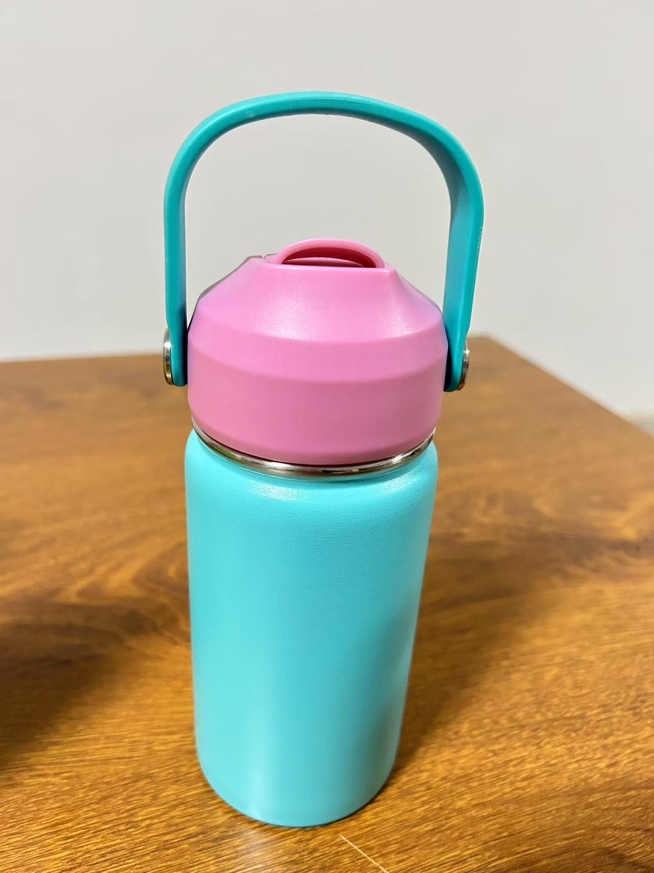Powder Coated 12oz-40oz Water Bottles with Flip Straw and Top Handle For Laser Engraving_ miki