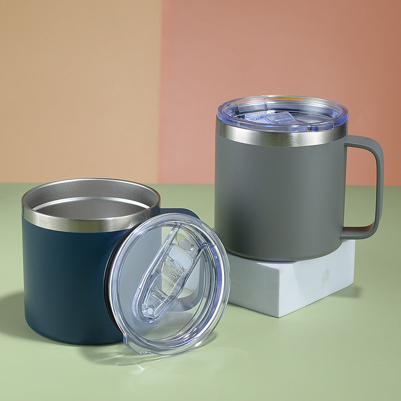 powder coated 14oz 24oz insulated stainless steel coffee camper mug with handle_miki