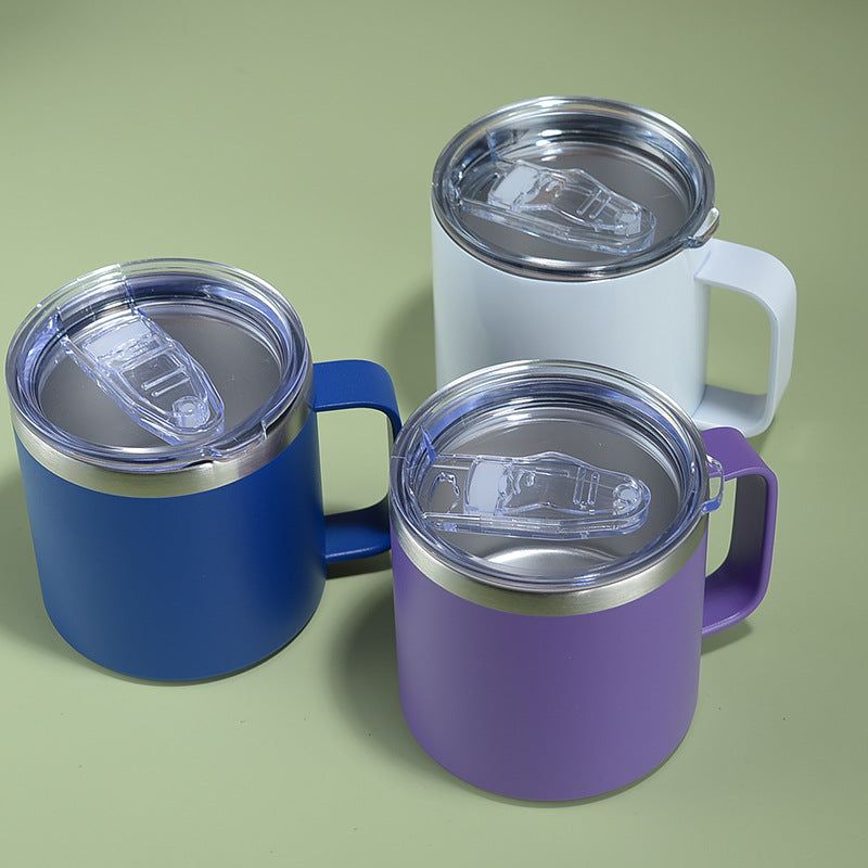 powder coated 14oz 24oz insulated stainless steel coffee camper mug with handle_miki
