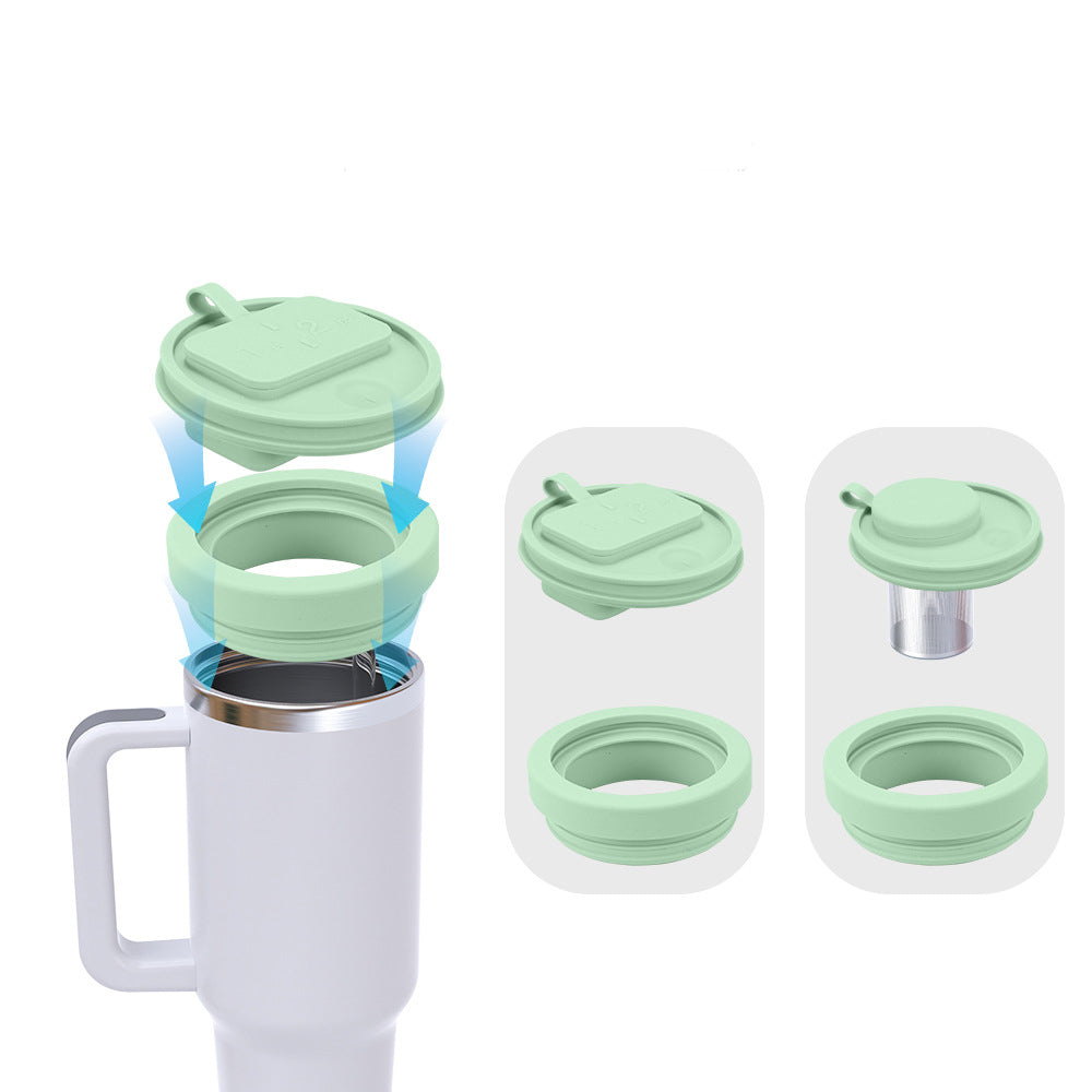 40oz tumbler Leak proof silicone lids with pillbox and Infuser for tea/coffee_miki