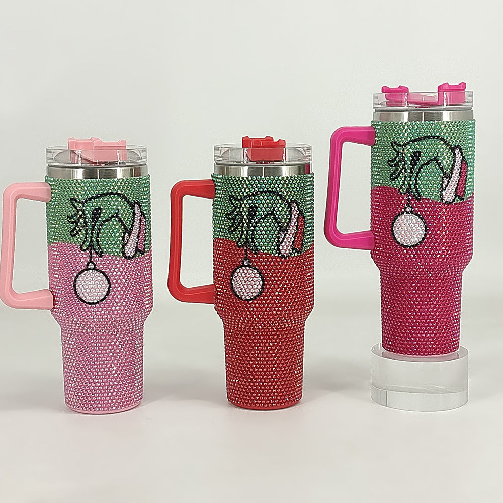 Grinch 40oz rhinestone bling tumbles_miki