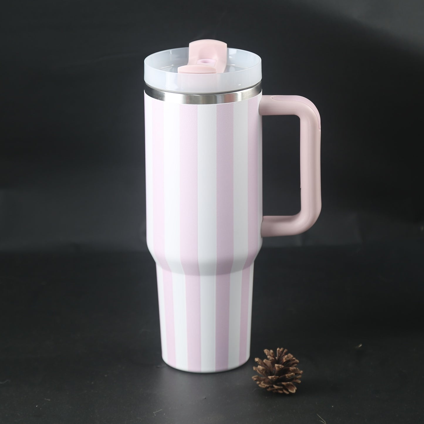 Striped 40oz Stainless Steel Quencher Tumblers with Lid and Removable Handle_ miki