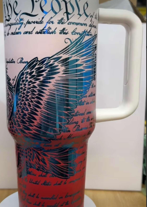 USA Presale_ Blue Plated Ombre Powder Coated 40oz Quencher Tumbler With Removable Handle For Laser Engraving_miki