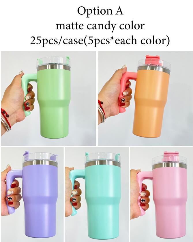🔥USA RTS sublimation matte 20oz kids tumblers with handle_miki