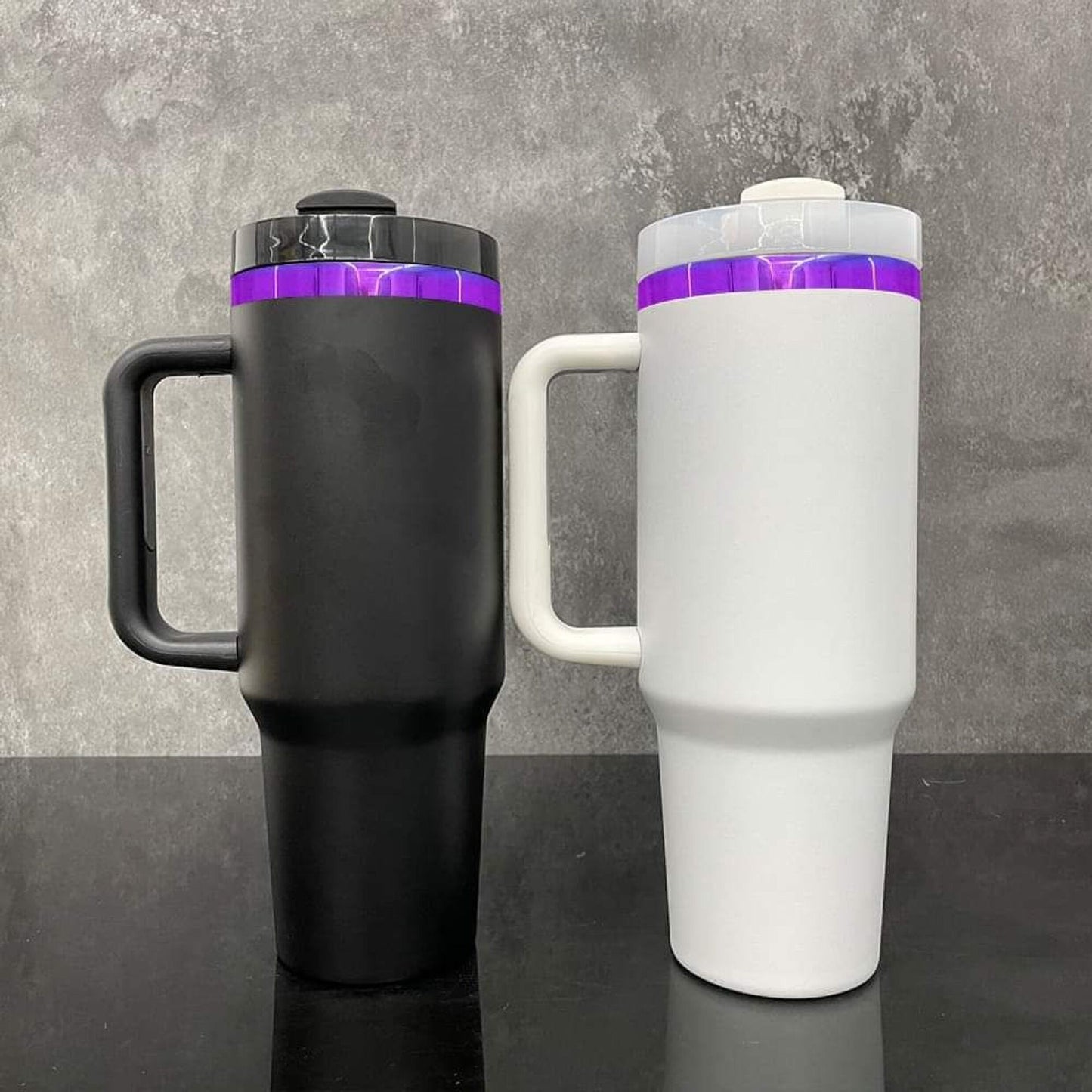 Mirror Purple Pink Underneath Powder Coated 40oz Quencher Tumbler For Laser Engraving_miki