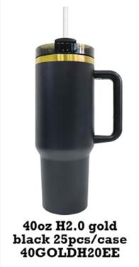 USA RTS_ H2.0 Powder Coated 40oz Gold Plated Tumbler For Laser Engraving _miki