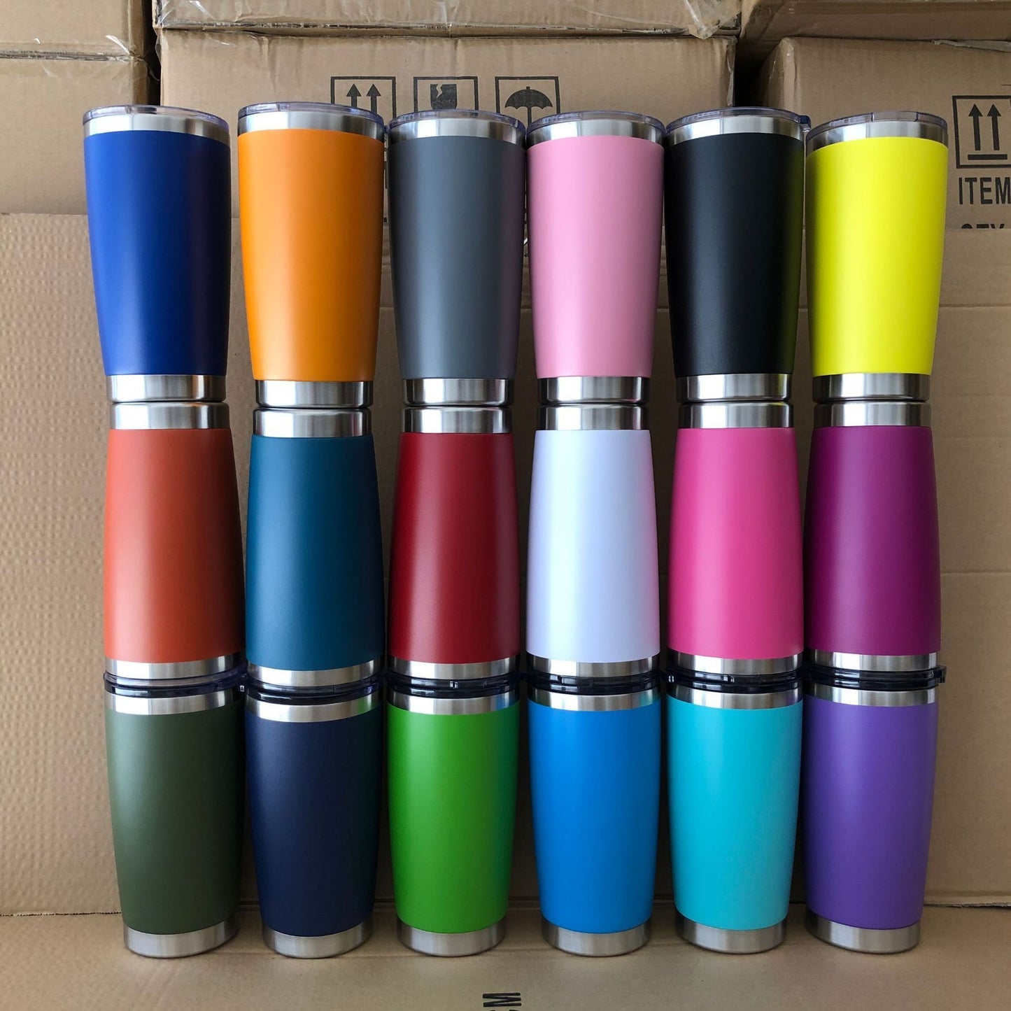 Yeti-Style Powder Coated 20oz Stainless Steel Mug With Sliding Lid For Laser Engraving_Miki