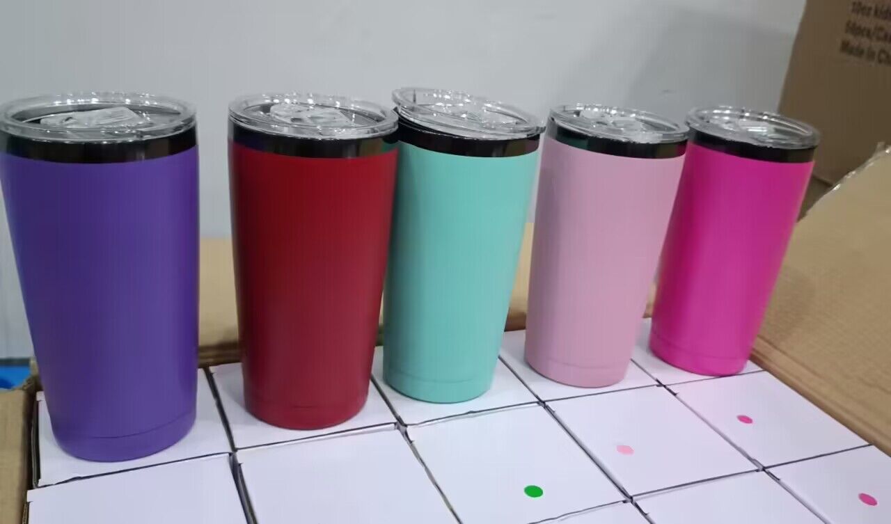 USA RTS_ black plated powder coated yeti style 20oz stainless steel mug with lid and straw for laser engraving_ miki