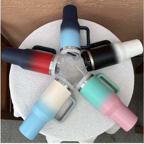 Powder coated ombré H2.0 40oz quencher tumbler for laser engraving_miki