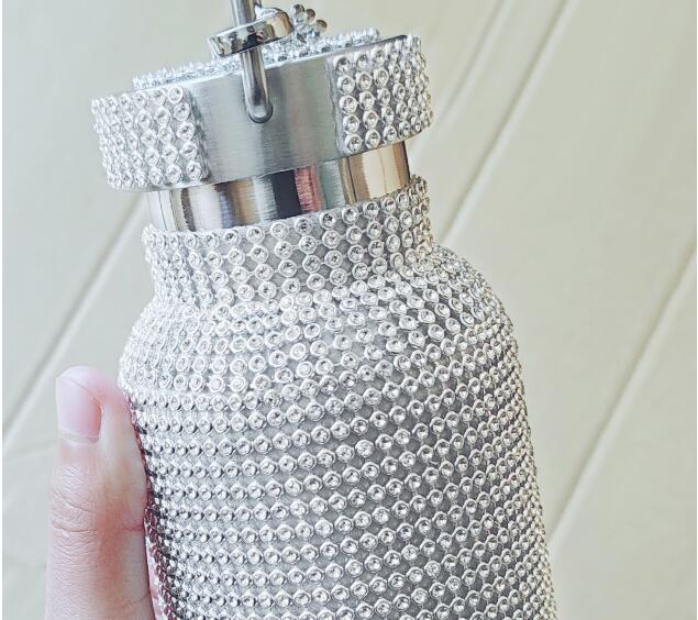 17oz 12oz rhinestone bling water bottles with lid and chain_miki