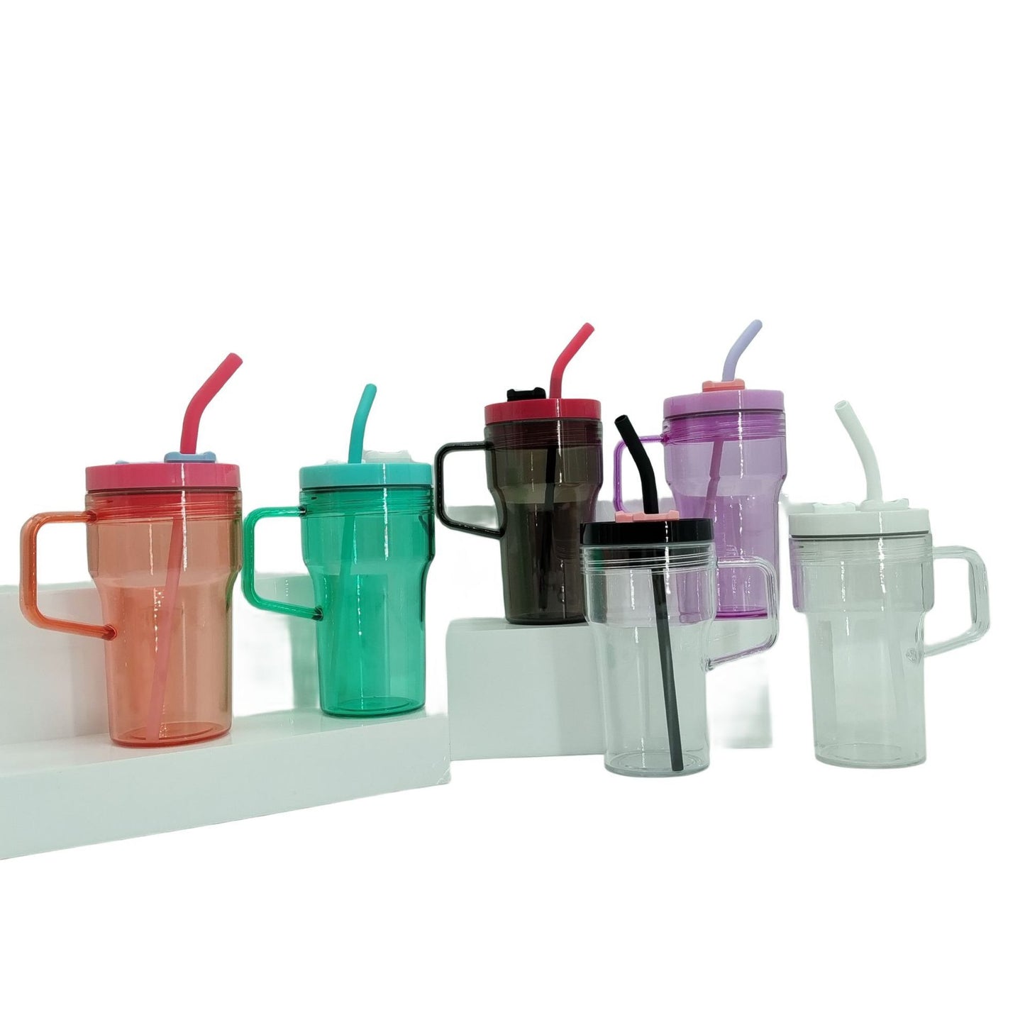 20oz kids jelly plastic mug with handle and straw lid_miki