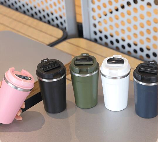 Spill Proof lid 380ml 500ml double walled vacuum insulated coffee mugs_miki