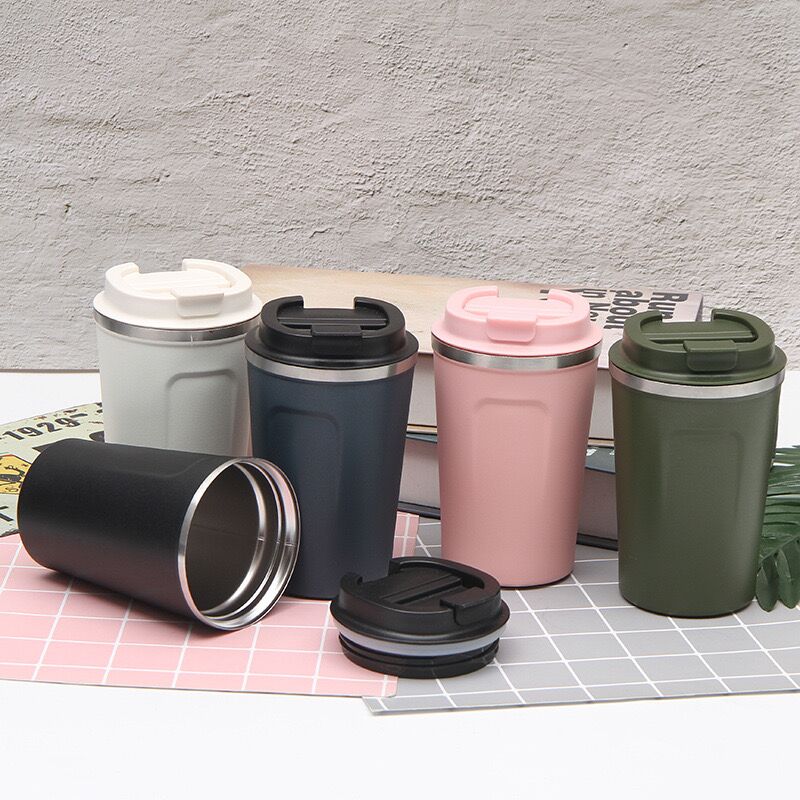 Spill Proof lid 380ml 500ml double walled vacuum insulated coffee mugs_miki