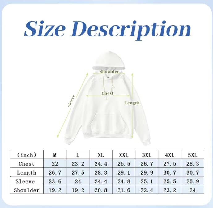 USA RTS_White Sublimation Blanks Hoodies for Men and Women Mix Sizes_miki
