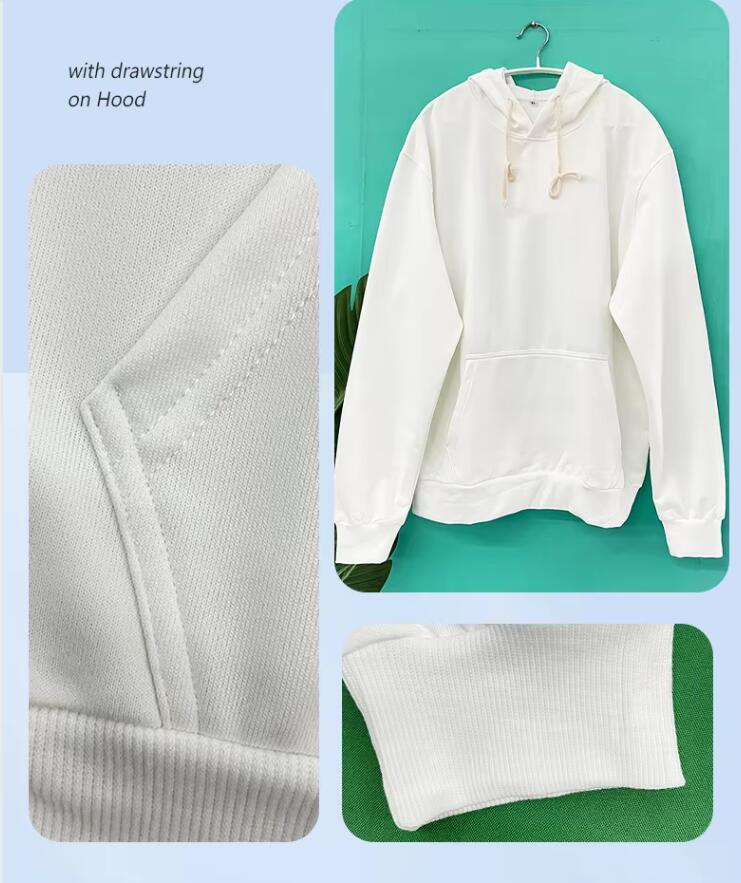 USA RTS_White Sublimation Blanks Hoodies for Men and Women Mix Sizes_miki