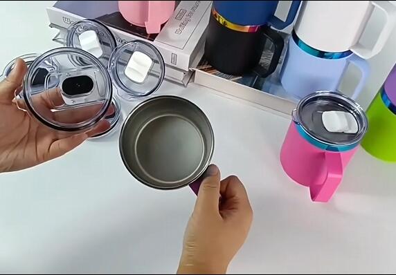 12oz Rainbow Plated Yeti Style Powder Coated Mugs With Handle And Magnetic Lid For Laser Engraving_miki
