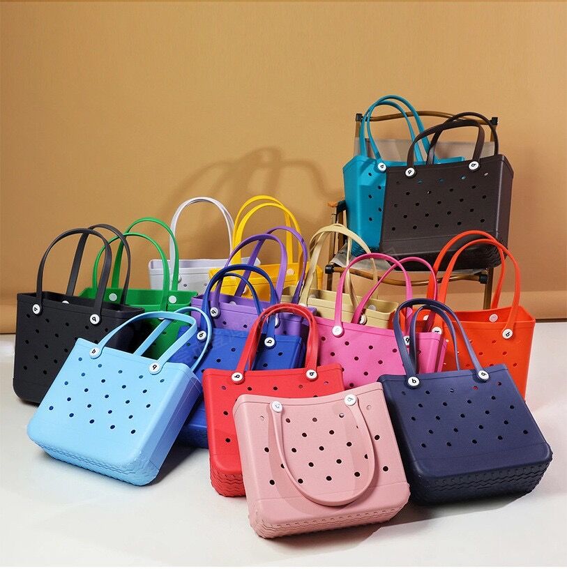 EVA Waterproof Beach Tote Bag Washable Durable Rubber Travel Handbag for Sports Gym Travel Market Outdoor_miki