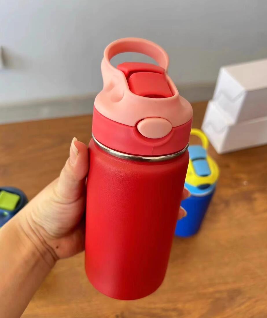 Powder Coated 12oz Kids Water Bottles with Flip Straw For Laser Engraving_ miki