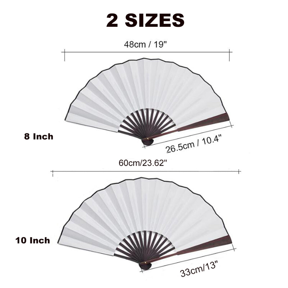 Sublimation Blank 8 Inch 10 Inch Rave Clack Folding Hand Fan Bamboo Foldable Handheld Fans for Women and Performance Festival_ miki