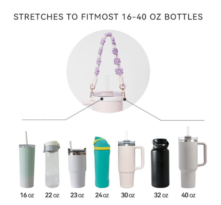 Durable Water Bottle Handle Strap Handwoven Strap Accessories Fits Most 16-40oz Water Bottles_ miki