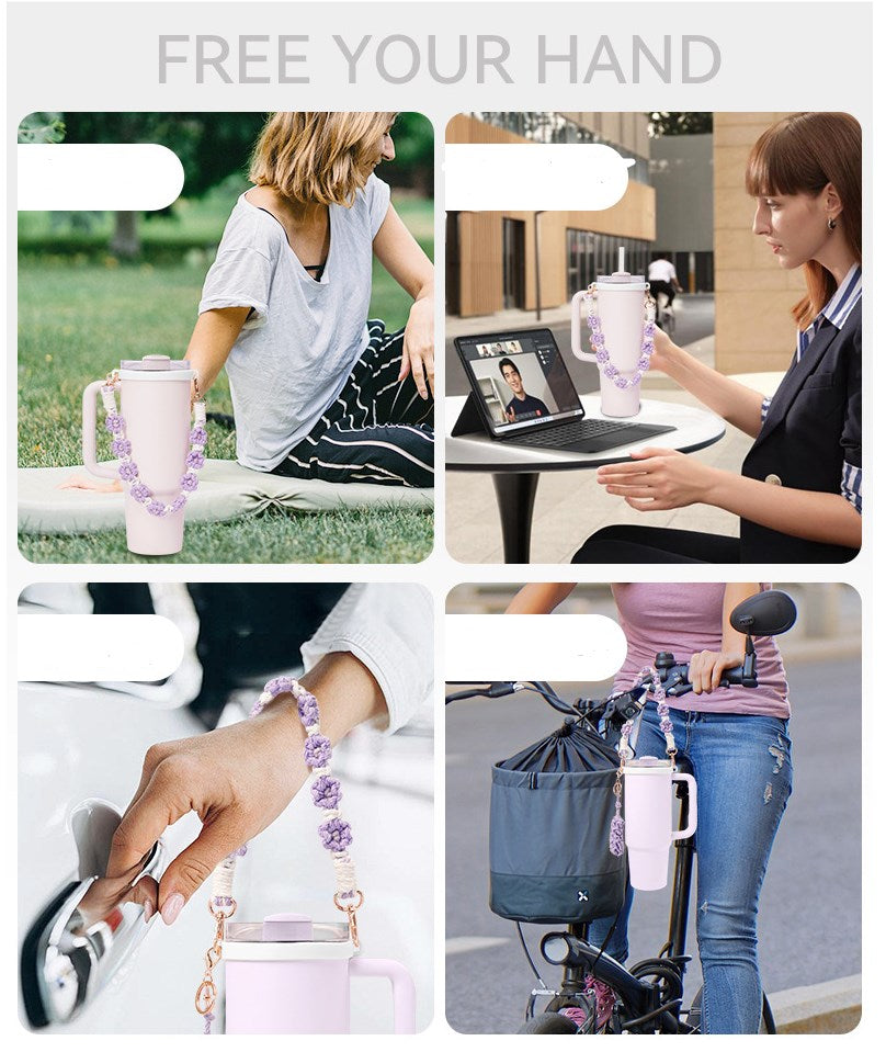 Durable Water Bottle Handle Strap Handwoven Strap Accessories Fits Most 16-40oz Water Bottles_ miki