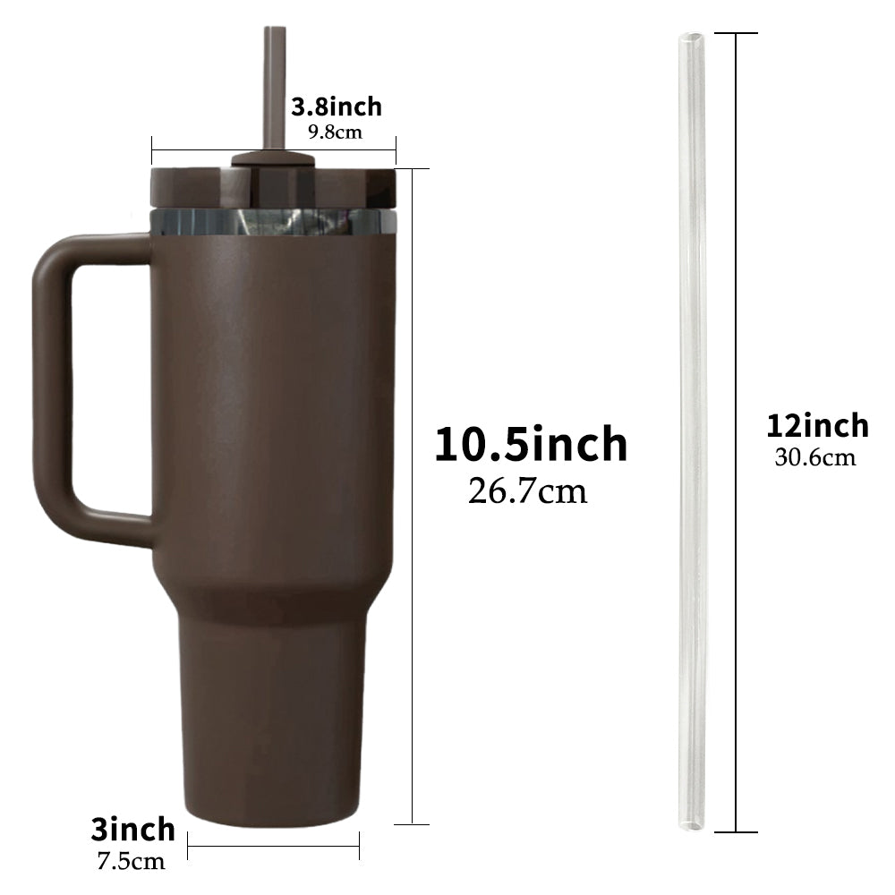 USA RTS_ Mirror Black Plated Chocolate Brown Powder Coated 40oz Quencher Tumbler For Laser Engraving _miki