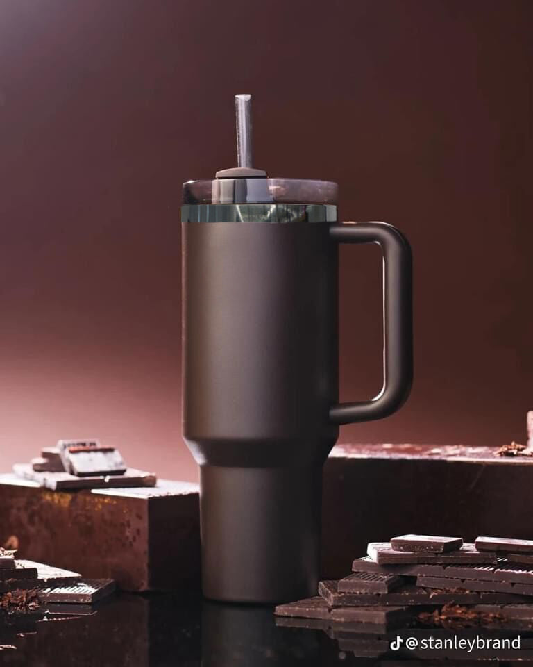 USA RTS_ Mirror Black Plated Chocolate Brown Powder Coated 40oz Quencher Tumbler For Laser Engraving _miki