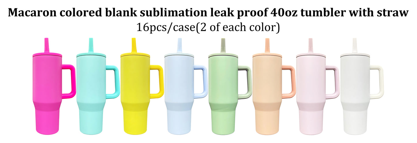 USA RTS_ hydrojug style sublimation macaron colored 40oz no spill quencher tumblers with flip straw and leak proof lid_miki