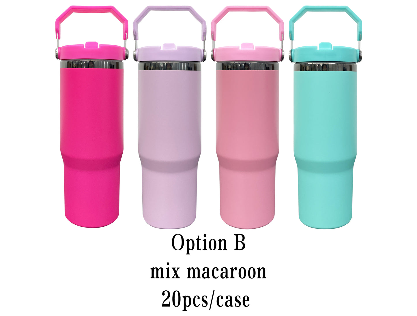 USA Presale_ Mirror Black Plated 30oz Flip Straw Water Bottles with Top Handle for Laser Engraving_ miki