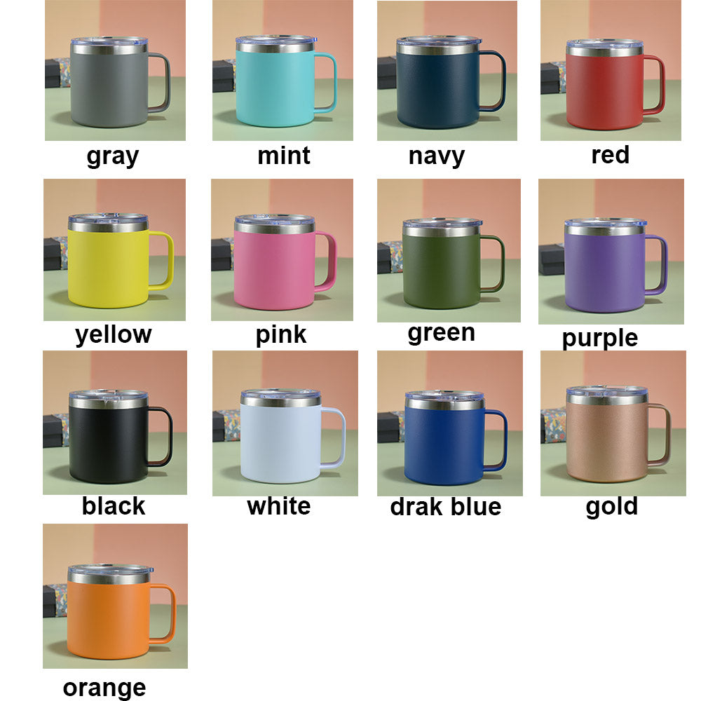 powder coated 14oz 24oz insulated stainless steel coffee camper mug with handle_miki