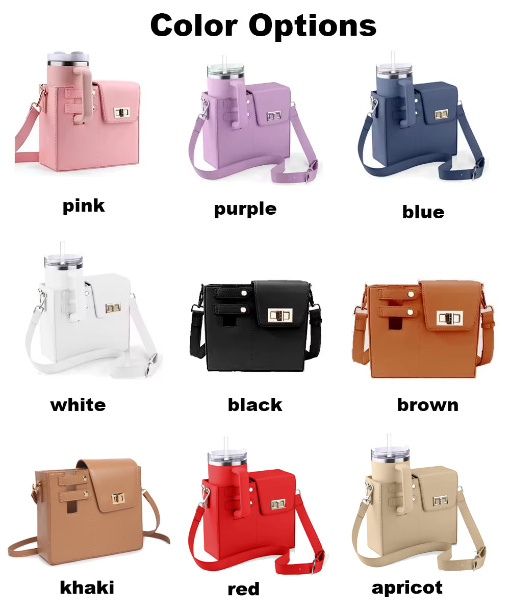 Crossbody Bag with Water Bottle Holder for 40oz tumbler with Adjustable Shoulder Strap_miki