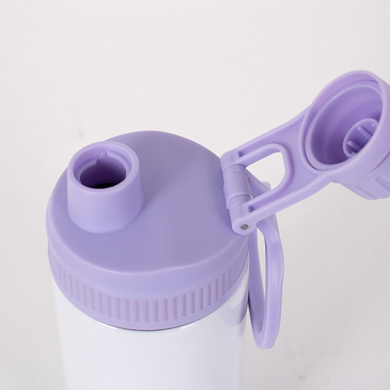 white sublimation kids 12oz stainless steel straight tumbler with sports lid and portable handle_miki