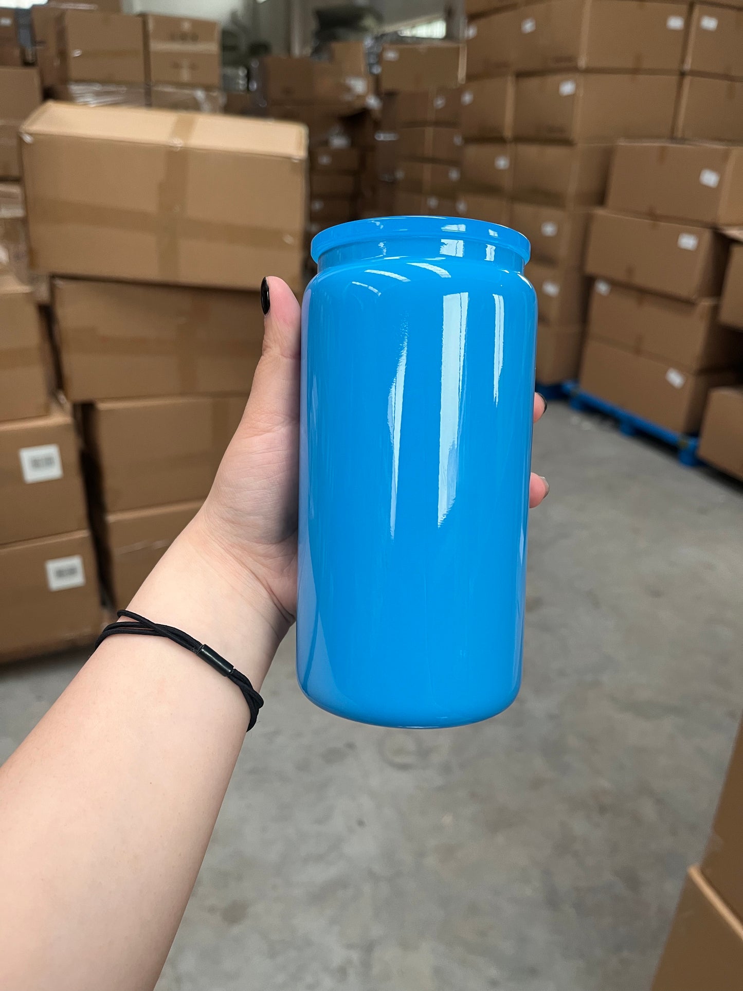 Sublimation 16oz Neon Colored Glass Can with Lid and Straw_ miki
