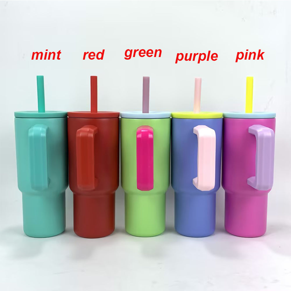 summer colors powder coated 24oz simple mold cups with handle_miki