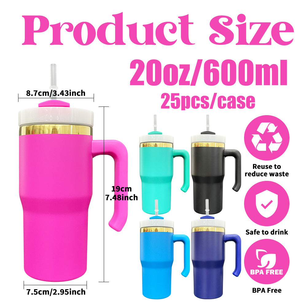 USA RTS_ 20oz Kids Mirror Gold Plated H2.0 Powder Coated Tumbler With Removable Handle For Laser Engraving_miki