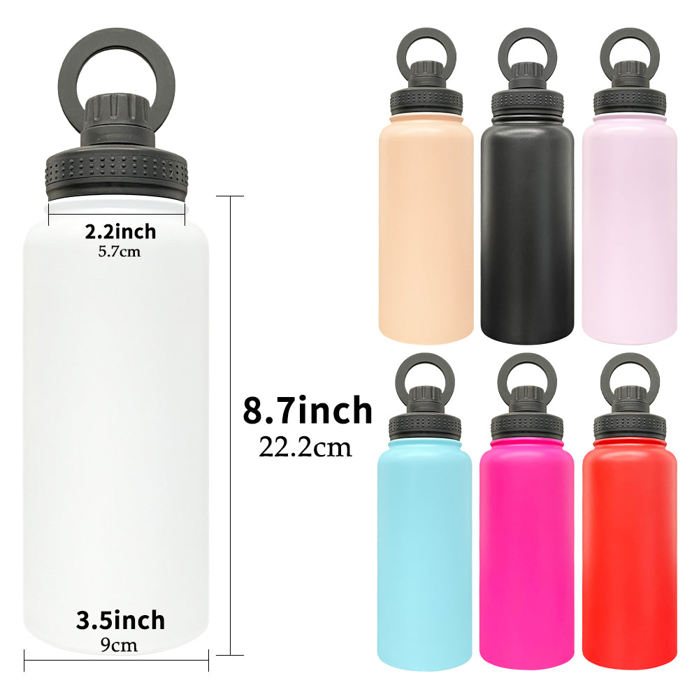 copper plated 32oz powder coated water bottle with magnetic lid and magnetic ring for engraving _miki