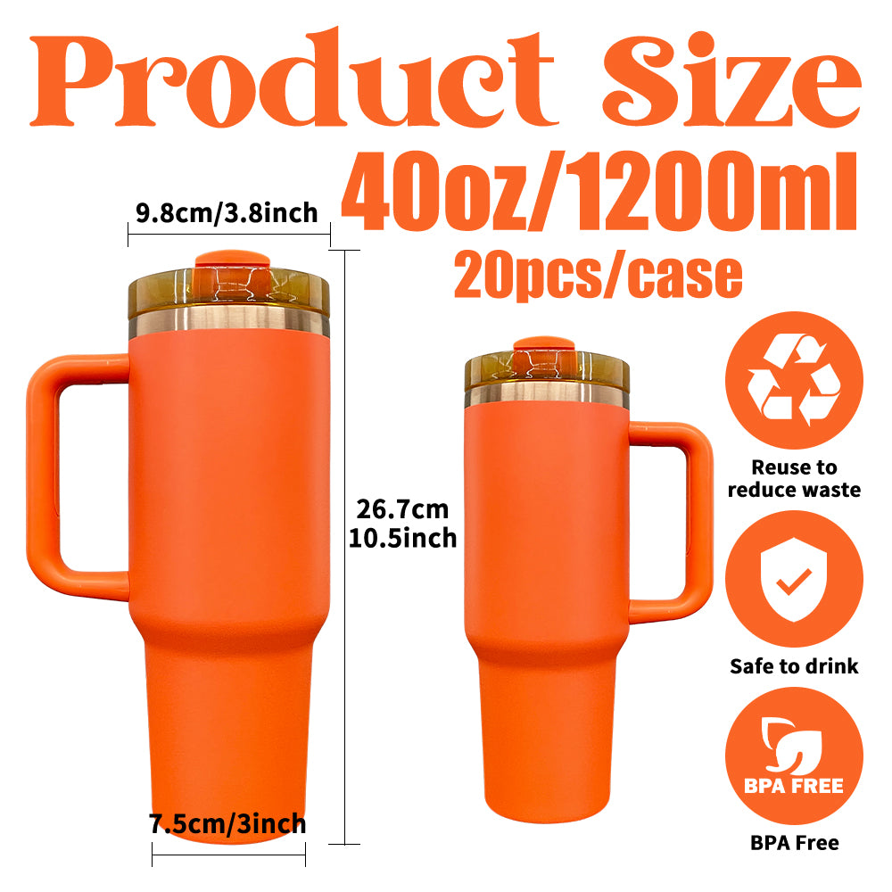 USA RTS_ Copper Plated Maple Leaf Red Powder Coated H2.0 40oz Quencher Tumbler For Laser Engraving_miki