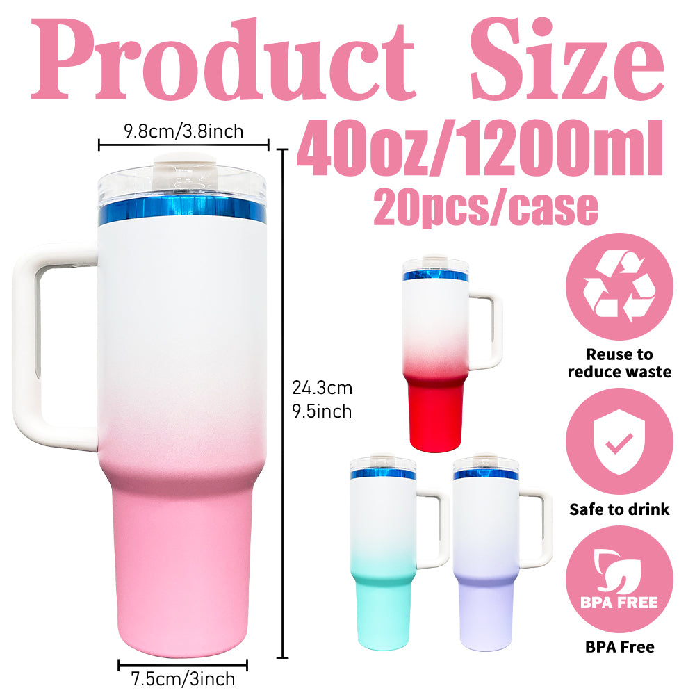 USA Presale_ Blue Plated Ombre Powder Coated 40oz Quencher Tumbler With Removable Handle For Laser Engraving_miki