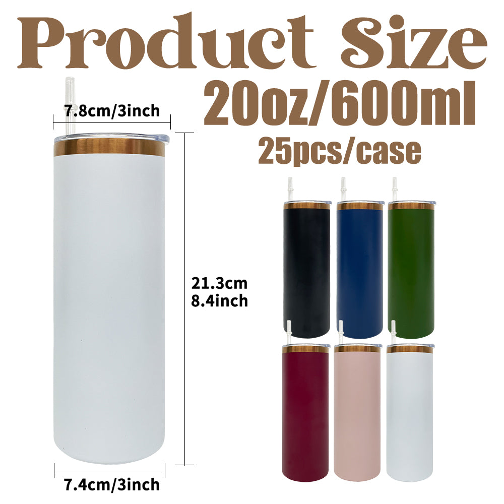 Powder Coated 20oz Rough Copper Plated Stainless Steel Straight Tumblers for Laser Engraving_ miki