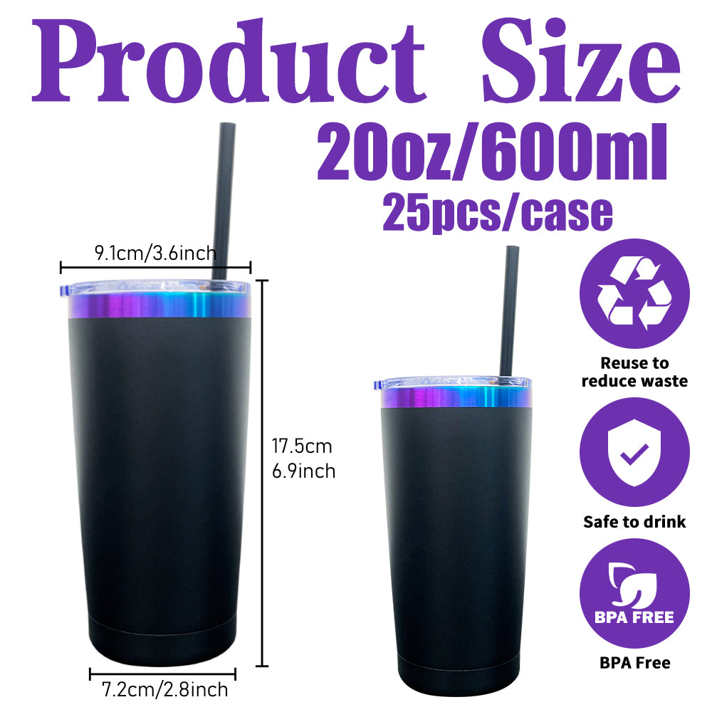 USA RTS_ 20oz Black Chroma Yeti Style Coffee Mugs Powder Coated For Laser Engraving_miki