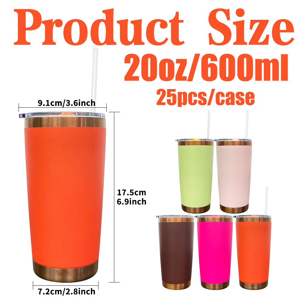 USA Presale_ Bright Colors Powder Coated 20oz Copper Plated Yeti Style Coffee Mug With Magnetic Slide Lid For Laser Engraving_ Miki
